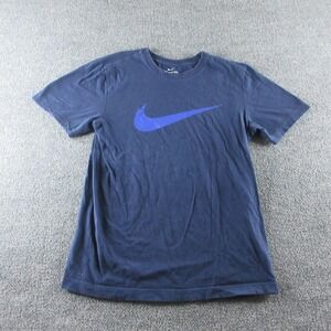 Nike Shirt Mens S Blue Short Sleeve The Nike Tee Swoosh Logo Athletic Sports
